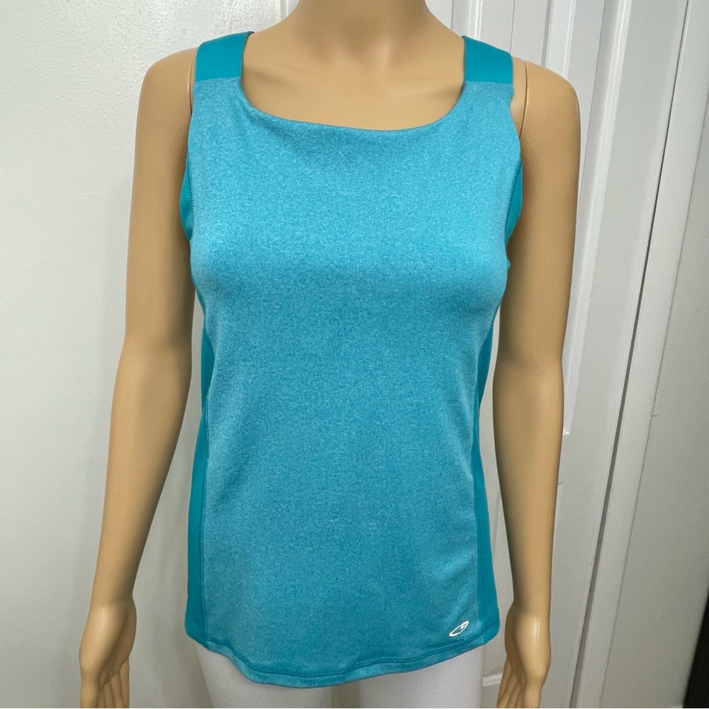 Champion Duo Dry women's sleeveless workout light Teal Active Tank Top size M